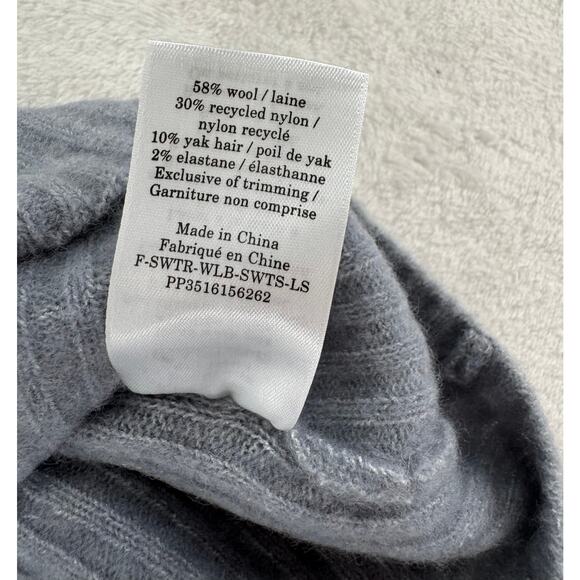 Everlane Gray Blue Wool Yak Hair Sweater Mock Neck Pullover Large Cozycore - Picture 8 of 11